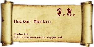 Hecker Martin névjegykártya